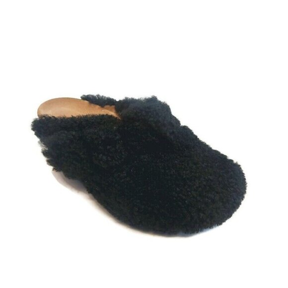 Papillio Shoes - Papillio Birkenstock Fanny Teddy Wedge Mule Clog Womens 6-6.5 NARROW Fit Black